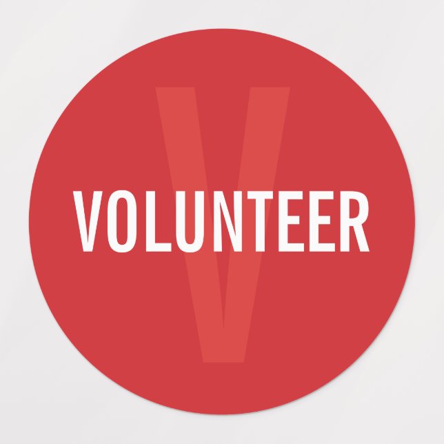 Red Volunteer Badge (Design 1)