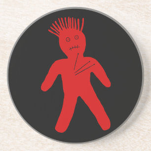 Red Voodoo Doll Coaster