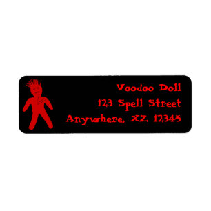 Red Voodoo Doll Return Address Label