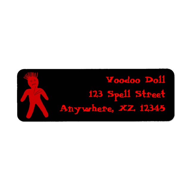 Red Voodoo Doll Return Address Label (Front)