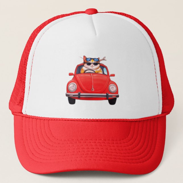 RED VW BUG TRUCKER HAT (Front)