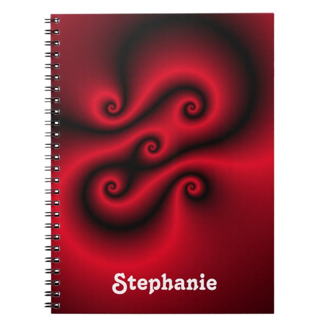 Red w/Black Spirals Notebook (Front)