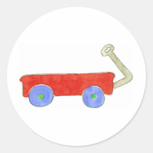 Red Wagon Classic Round Sticker