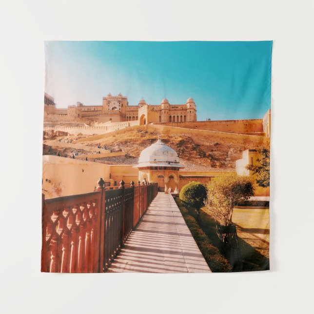 RED WALL FENCE TAPESTRY (Front)