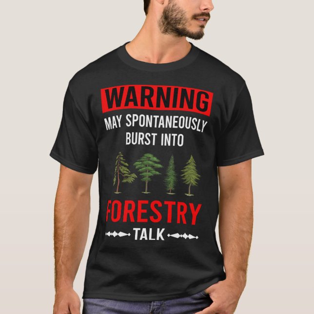 Red Warning Forestry T-Shirt (Front)