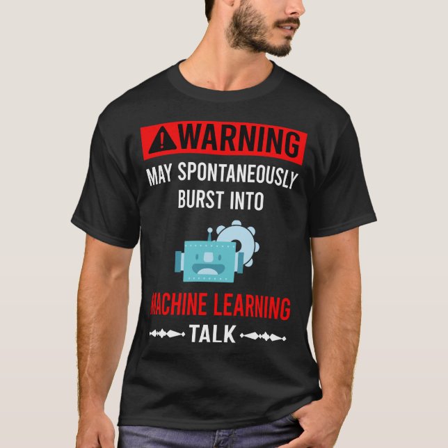 Red Warning Machine Learning T-Shirt (Front)