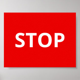 Red Warning Stop Sign Custom Text