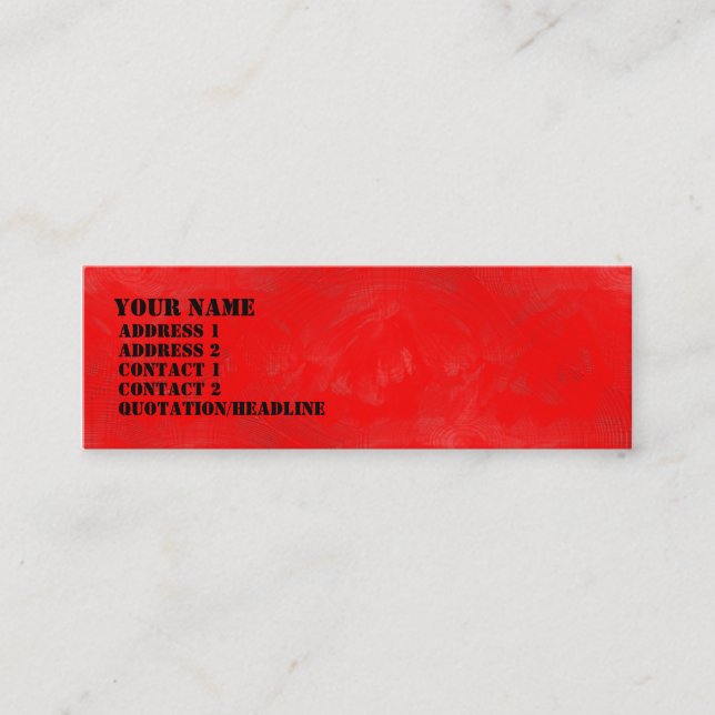 Red Wash Mini Business Card (Front)
