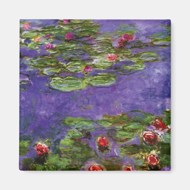 Red Water Lilies by Claude Monet Magnet (Front)