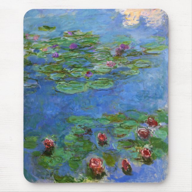 Red Water Lilies, Claude Monet Mouse Pad (Front)