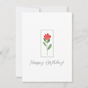 Red Watercolor Abstract Flower Card