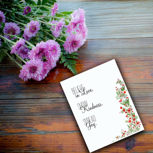 Red watercolor botanical flower wishes  holiday card (Creator Uploaded)