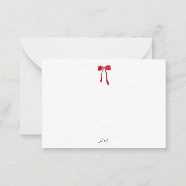 Red Watercolor Bow Card (Front)