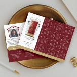 Red Watercolor Door Real Estate Calendar 2024 Postcard<br><div class="desc">Beautiful and elegant real estate business 2024 calendar marketing postcard. Our design features our own hand-painted watercolor red front door. Accented with touches of gold on the mailbox slot, door handle, and door kickplate. Modern black outdoor wall lights and a burlap welcome doormat complete this charming real estate design. Personalise...</div>