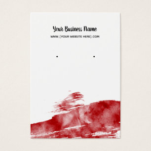 Red Watercolor Earring Display Cards