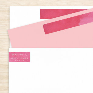 Red Watercolor Festive Christmas Skinny Labels