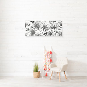 Red Watercolor Flowers 4 Banner