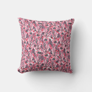 Red watercolor foliage cushion