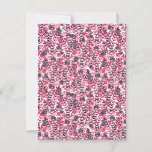 Red watercolor foliage postcard