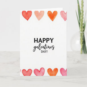 Red Watercolor Galentines Day Card