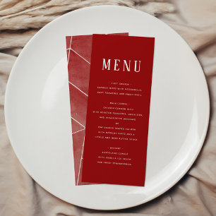 Red Watercolor Geometric Gala Menu