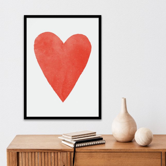 Red Watercolor Heart Valentine's Day Art Print (Creator Uploaded)