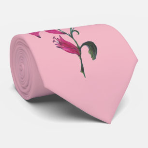 Red Watercolor Lilies Neck Tie