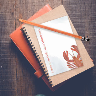 Red Watercolor Lobster Personalised Post-it Notes