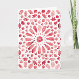 Red Watercolor Meditteranean Tile Pattern Folded Program