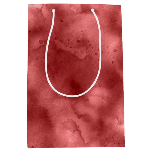 Red Watercolor  Medium Gift Bag (Front)