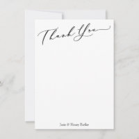 Red Watercolor Poppies Calligraphy Thank You Card