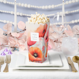 Red Watercolor Poppies in a Field Wedding Favour Box