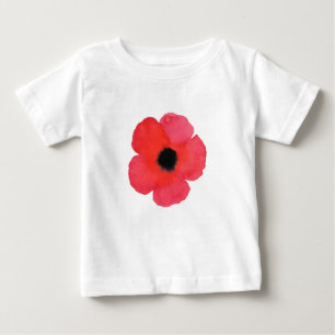 Red Watercolor Poppy Baby T-Shirt
