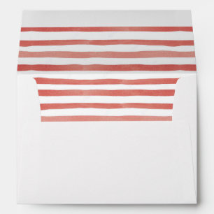 Red Watercolor Stripe Pirate Themed Envelope