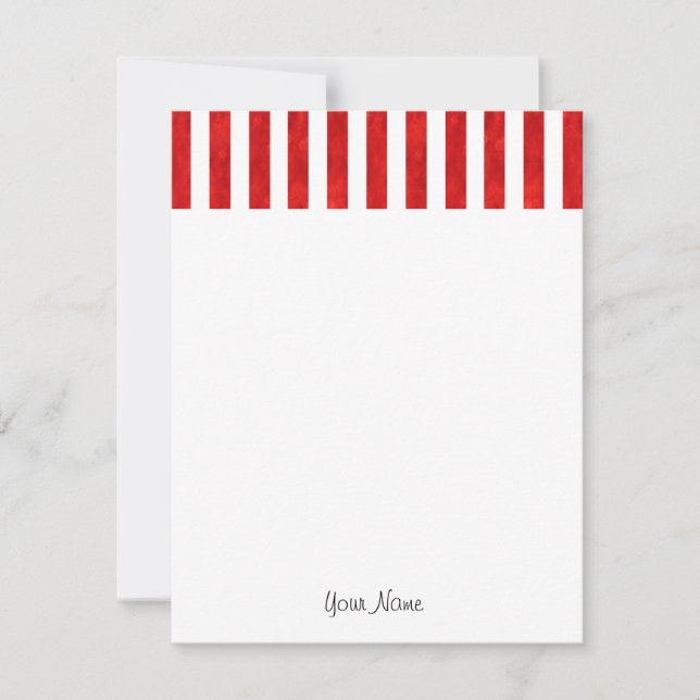 Red Watercolor Stripes Card (Front)