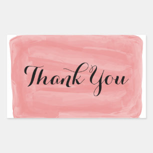 Red Watercolor Thank You Stickers
