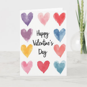 Red Watercolor Valentines Card