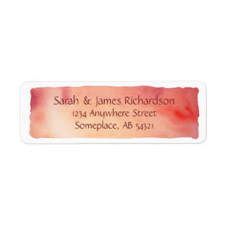 Red Watercolor Wash Artistic Painting Label Return Address Label