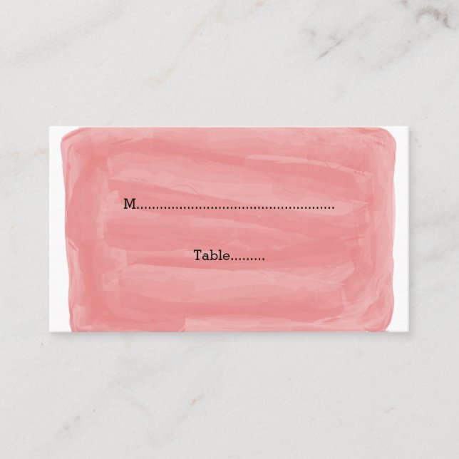 Red Watercolor Wedding Place Cards (Front)