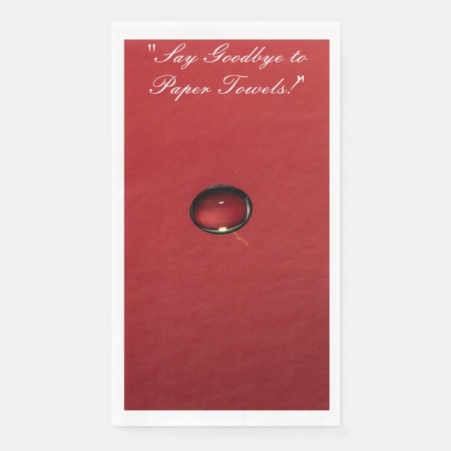 Red Waterdrop Kitchen Towel Napkin (Front)