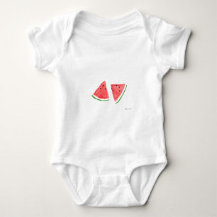 Red Watermelon fruit Summer Tropical Girl Baby Bodysuit