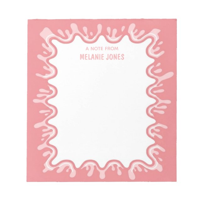Red Watermelon Milkshake Splash Personalized Notepad (Front)