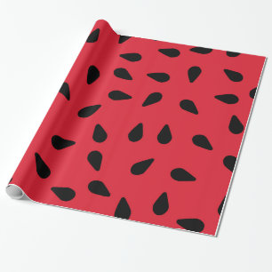 Red Watermelon Seeds Wrapping Paper