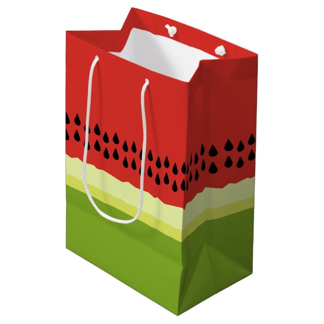 Red Watermelon Slice Gift Bag (Front Angled)