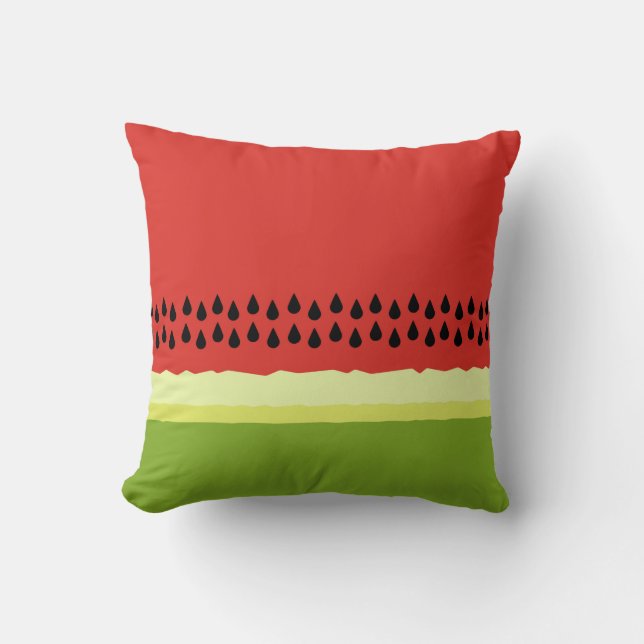 Red Watermelon Slice Throw Pillow (Front)
