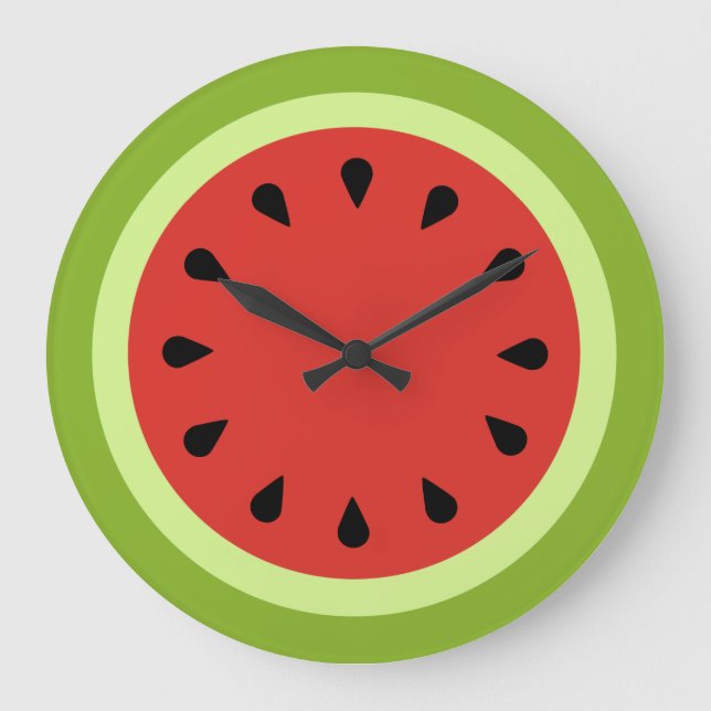Red Watermelon Slice Wall Clock (Front)