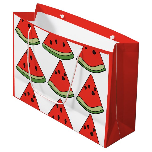 Red Watermelon Slices  Large Gift Bag (Front Angled)