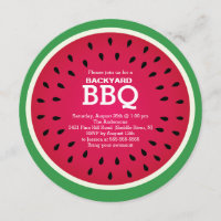 Red Watermelon Summer BBQ Invitation