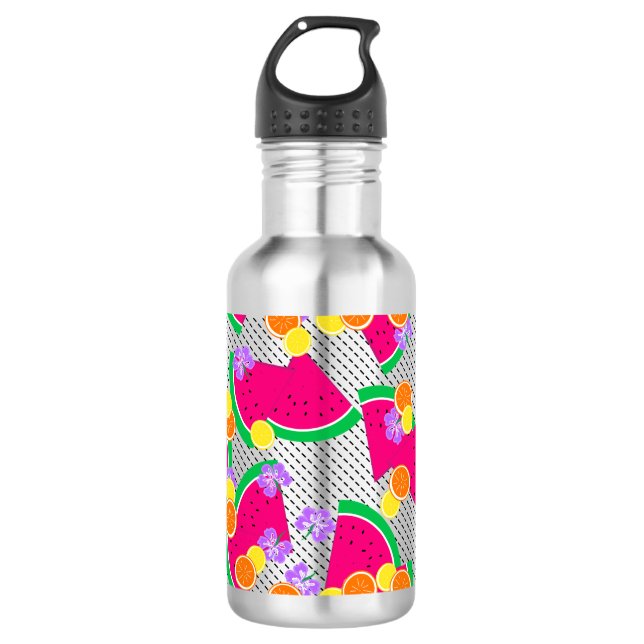 Red Watermelon Yellow Lemons Tropical  532 Ml Water Bottle (Front)