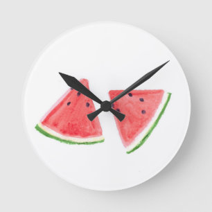 Red Watermelons fruit painting Round Clock